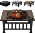 Devoko Outdoor Fire Pit 32 in Firepit Table - 3-in-1 Patio Heater