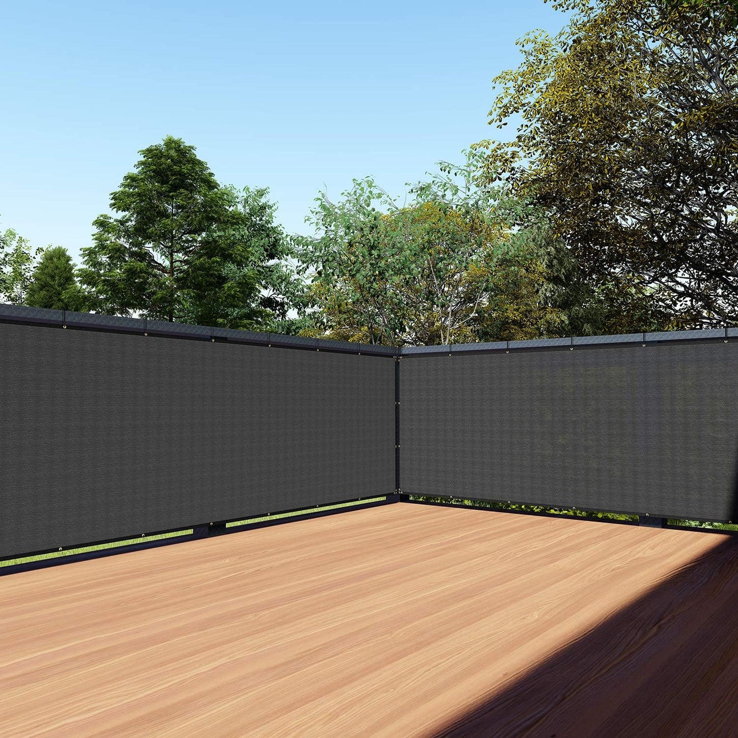TANG 3ft x 30ft Black Balcony Privacy Screen for Outdoor Spaces