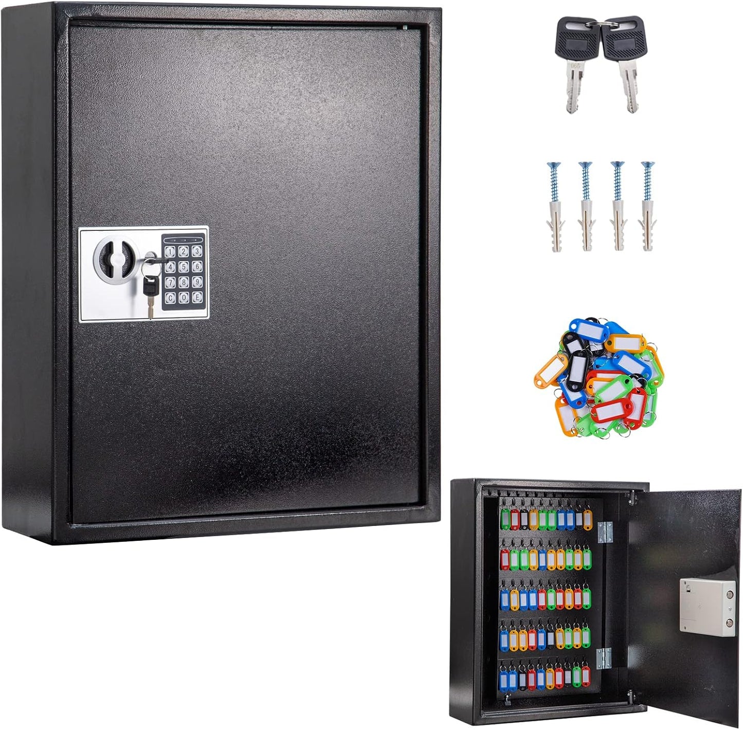 UMEKEN Key Box Wall Mount 150 Position Digital Lock Box