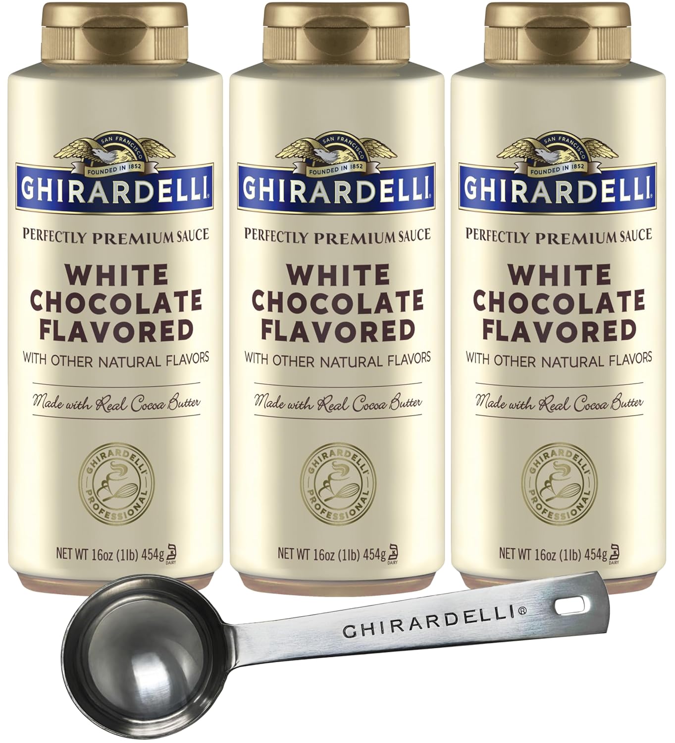 Ghirardelli White Chocolate Sauce Squeeze Bottles for Drinks