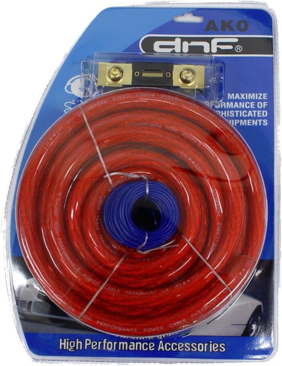 DNF 0 Gauge Red Complete Audio Kit for Amplifier Installation