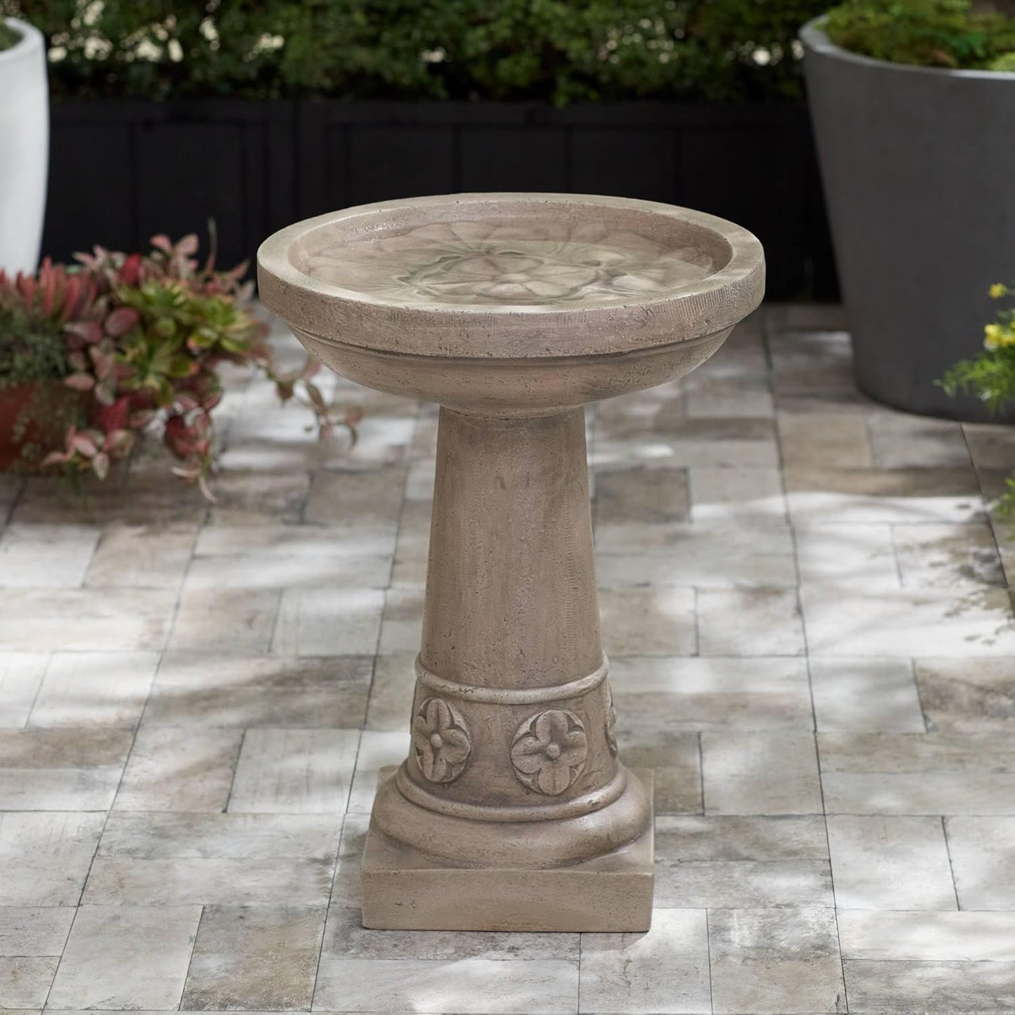 John Timberland Missy Fleur Birdbath - Charming Outdoor Oasis