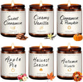 Fall Candles Set 6 Pack - Autumn Scented Soy Candles for Home