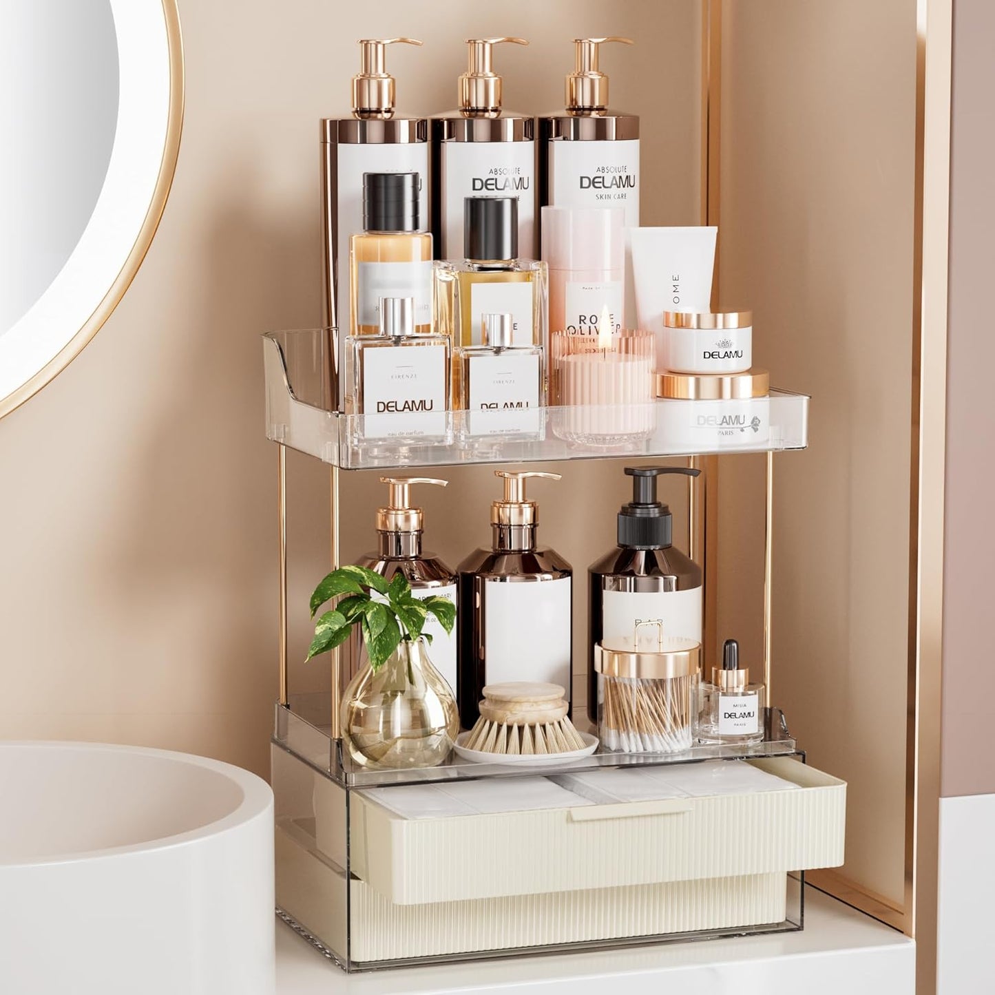 Delamu Bathroom Organizers and Storage for Makeup and More