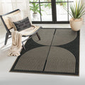 Rainbow Jute Patio Rug, 3x5 Black Washable Non-Slip