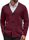 Cardigan Sweater Cable Knit V Neck Button Up - Warm, Stylish Layer hem