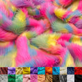 Ice Fabrics Faux Fur Fabric by the Yard - 60 in Wide Pastel Rainbow