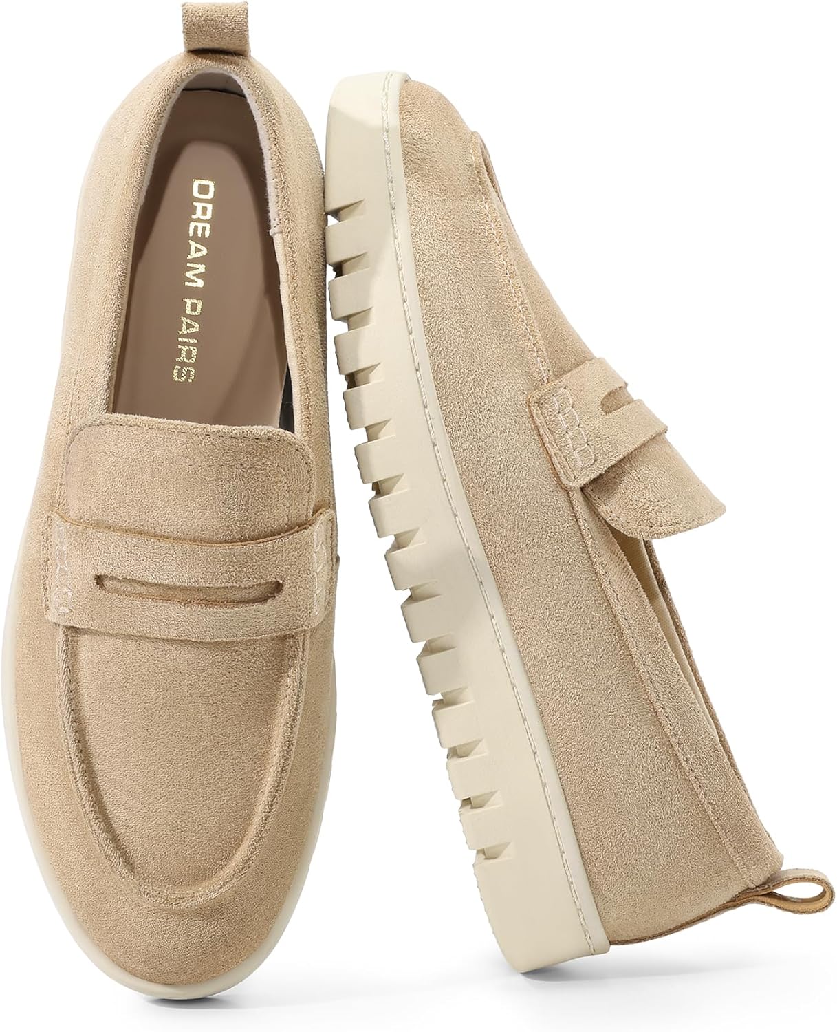 DREAM PAIRS Women's Casual Loafers with Arch Support for Comfort