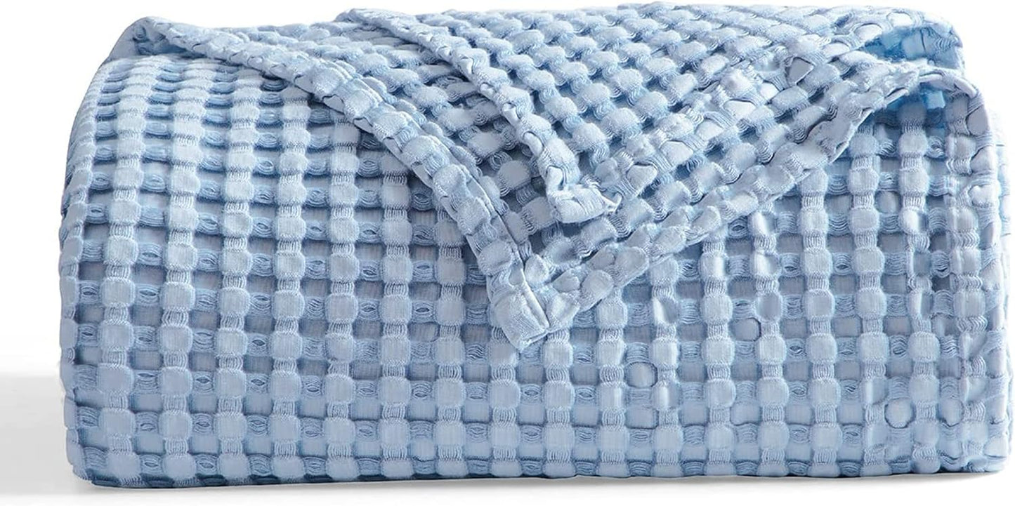 Bedsure Cooling Cotton Waffle King Size Blanket for Hot Sleepers