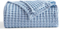 Cooling Cotton Waffle Queen Size Blanket - Lightweight Cooling Throw