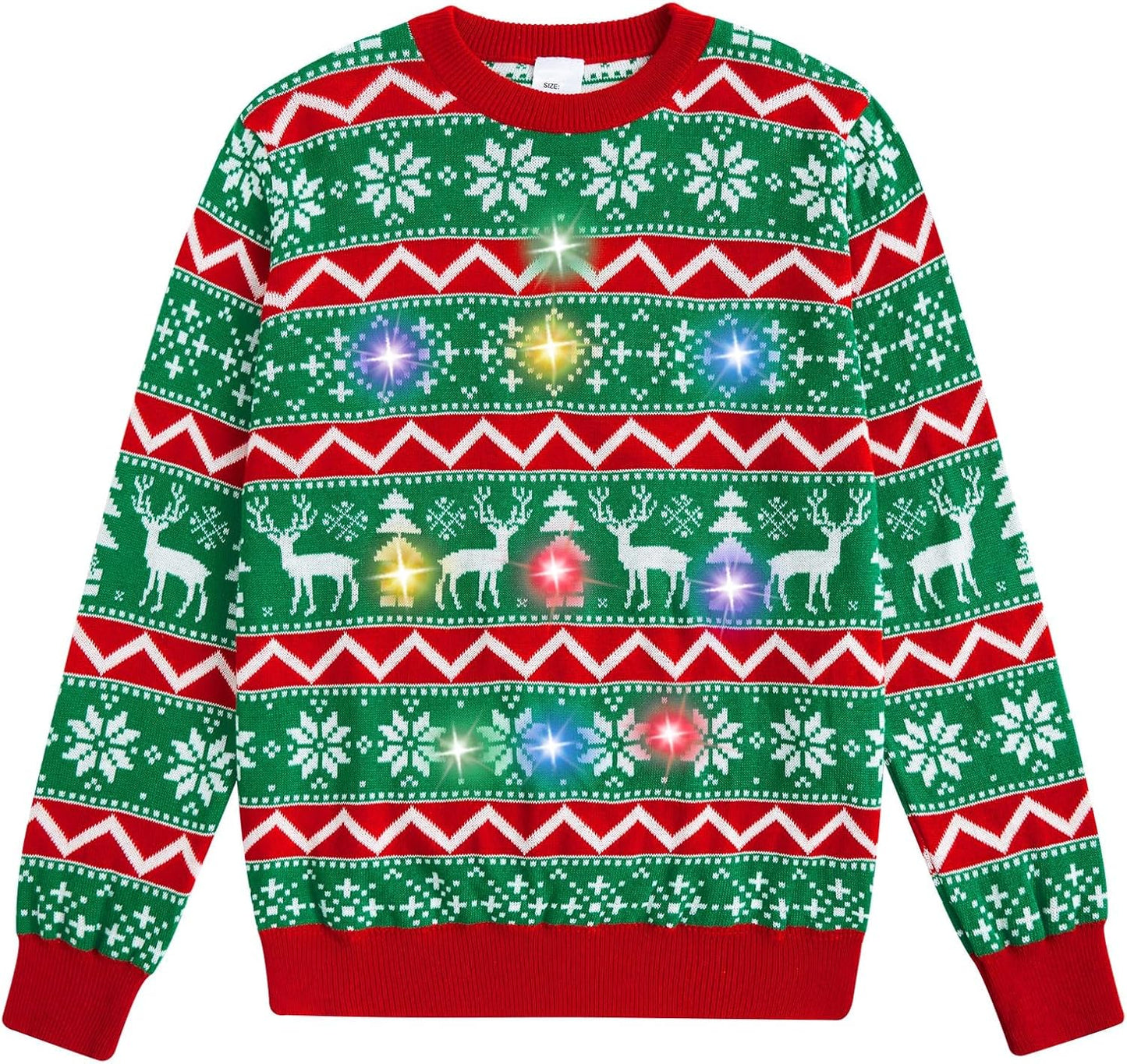 Funnycokid Kids Ugly Christmas Sweater Light Up for Boys Girls