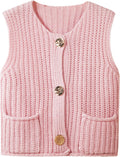 Women's Sleeveless Crochet Knit Crop Top with Button Detail