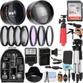 A-Cell 58mm Accessory Bundle for Canon EOS Rebel T7, T6, T5 - Complete