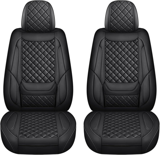 Leather Front Seat Covers for Cars - Breathable and Waterproof