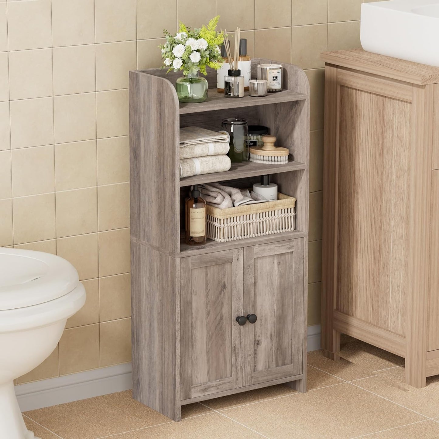 Homhedy Small Bathroom Storage Cabinet for Tight Spaces