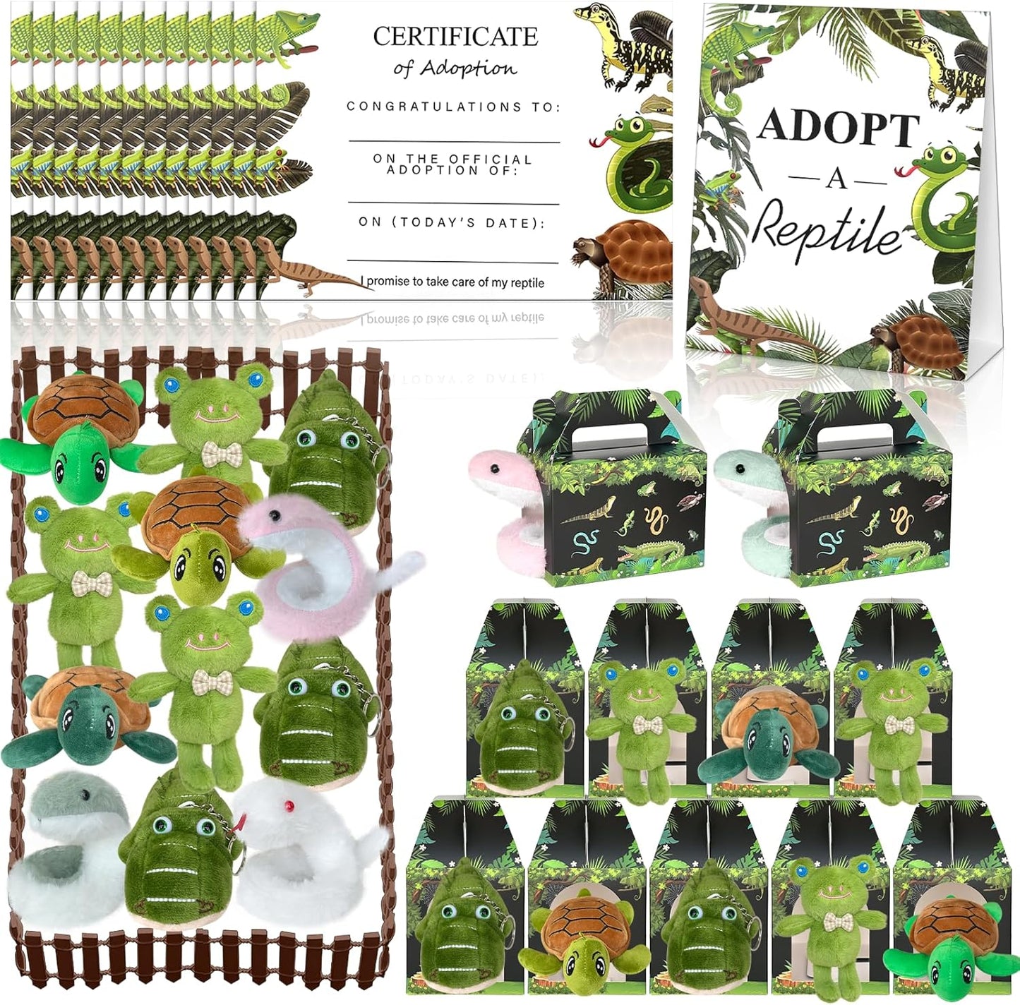 38 Pcs Adopt a Pet Reptile Party Favors for Fun Celebrations