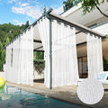 HolidayIdeas 6 Panels White Outdoor Sheer Curtains 54x84