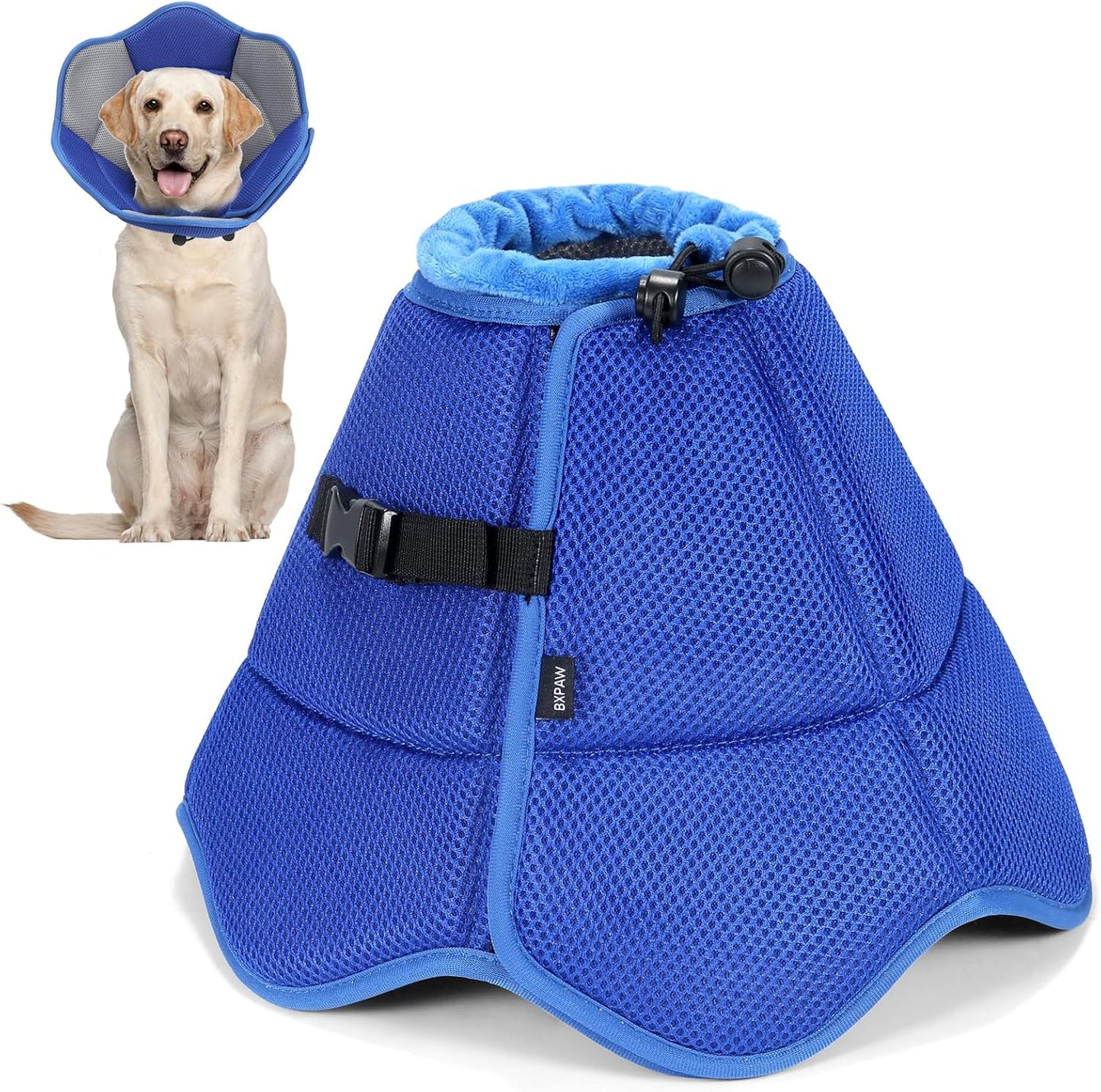 Soft Dog Cone Collar for Recovery - Adjustable E-Collar for Dogs