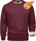 MAGCOMSEN Mens Sherpa Lined Sweatshirt - Warm Fleece Crewneck Clothing
