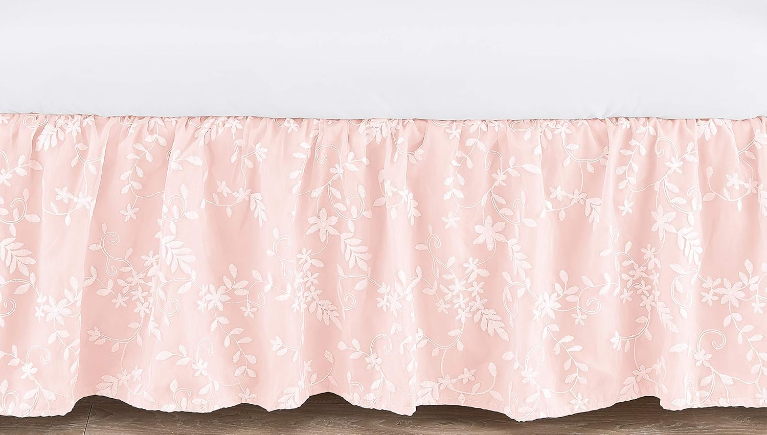 Sweet Jojo Designs Pink Floral Vintage Lace Crib Bed Skirt