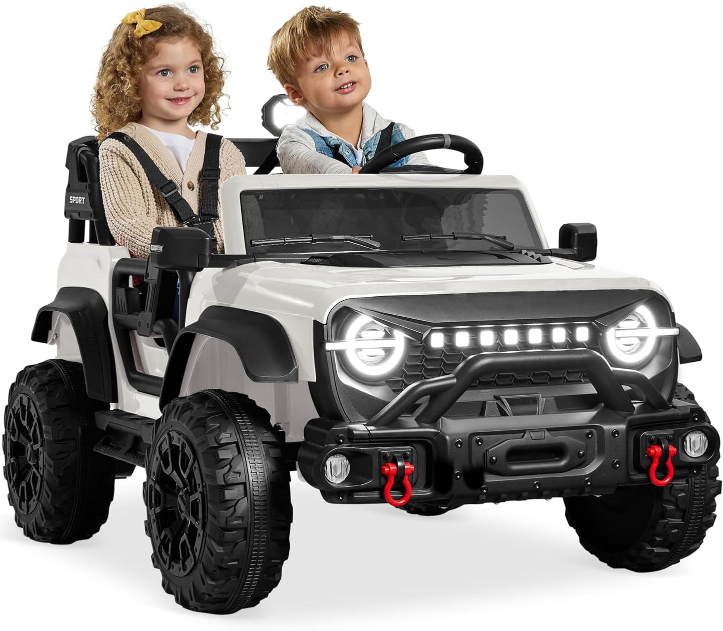 Kids 24V 2-Seater Electric Ride On Car Truck for Double Fun