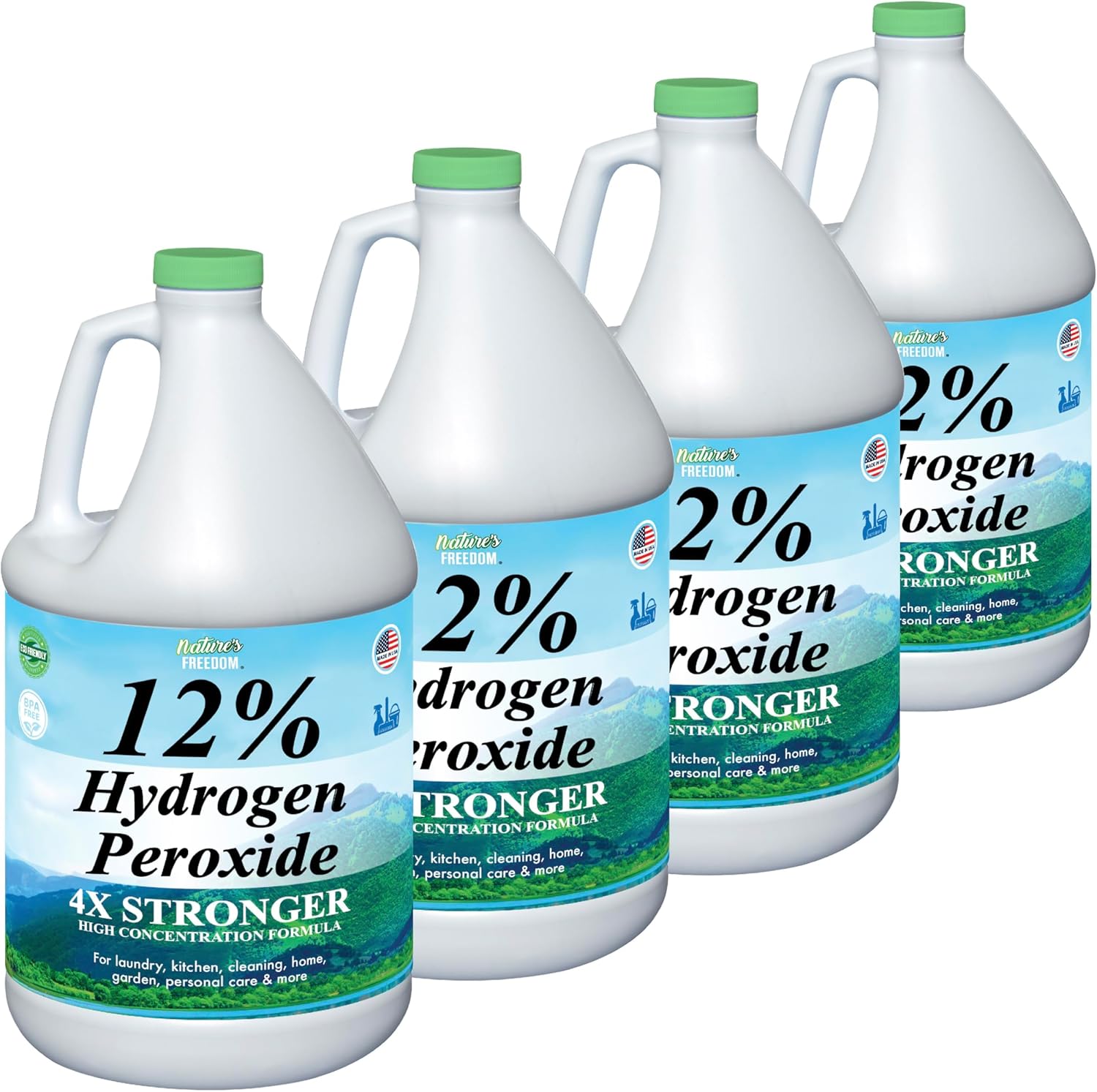 Nature's Freedom 12% Hydrogen Peroxide for Eco-Friendly Cleaning