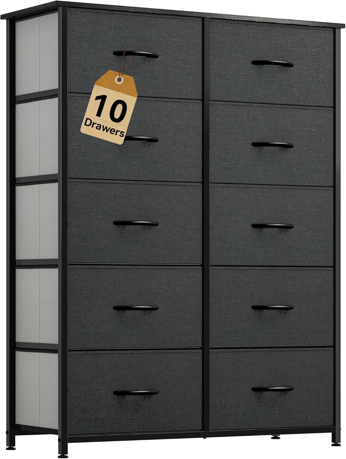 DWVO 10 Drawer Dresser - Stylish Fabric Storage Tower Unit