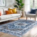 KOZYFLY Area Rug 4x6 Ft Washable Vintage Boho Rug - Soft, Non Slip