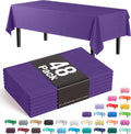Purple Tablecloths for Rectangle Tables 48 Pack - Durable Disposable