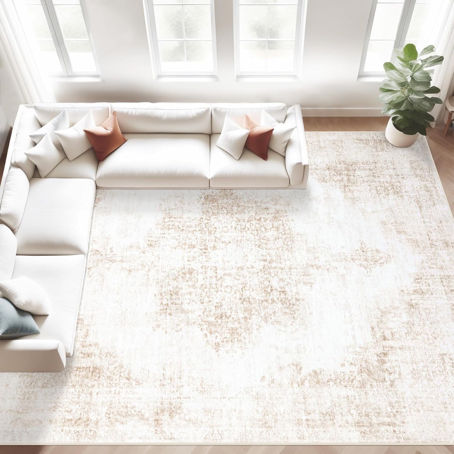 Vintage Area Rugs 8x10 for Living Room and Bedroom Spaces