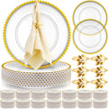 Elegant 13 Clear/Gold Charger Plates Set - Perfect for Party/Wedding