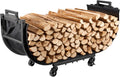 32 Inch Firewood Rack with Wheels & Removable Canvas Carrier - Handy