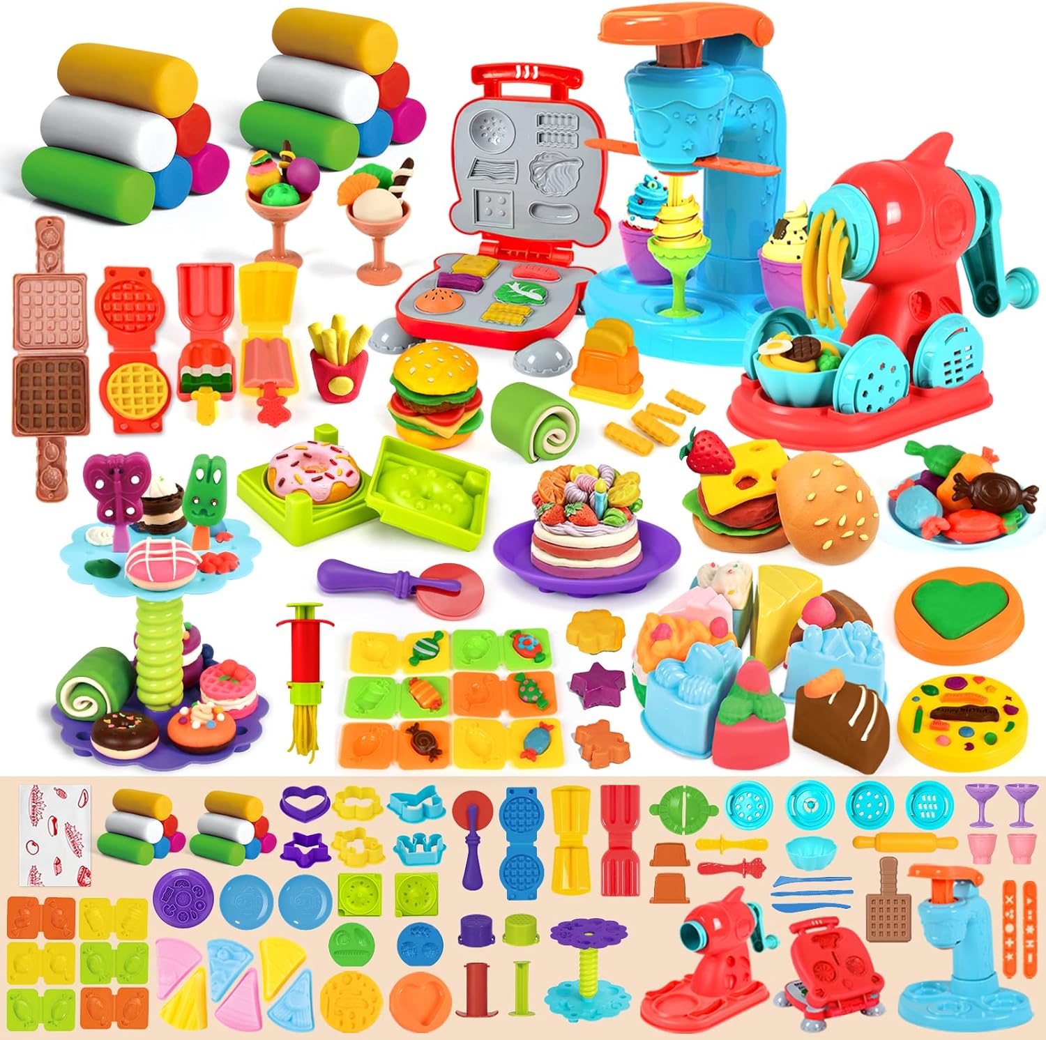 75 PCS 4 in 1 Dough Sets for Kids - Fun Kitchen Creations