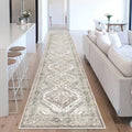 KUTA Oriental Medallion Washable Runner Rug 2.6x14 ft - Soft Non-Slip