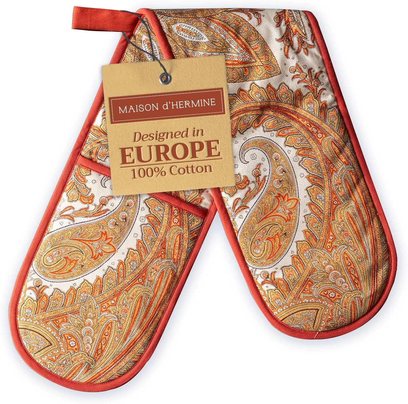 Maison d' Hermine Double Oven Mitt: Heat Resistant for Safe Cooking