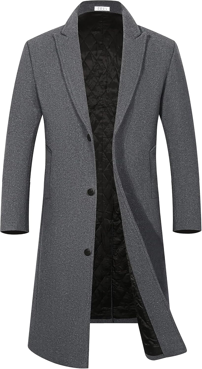 APTRO Men's Luxury Full Length Trench Coat for Winter Style
