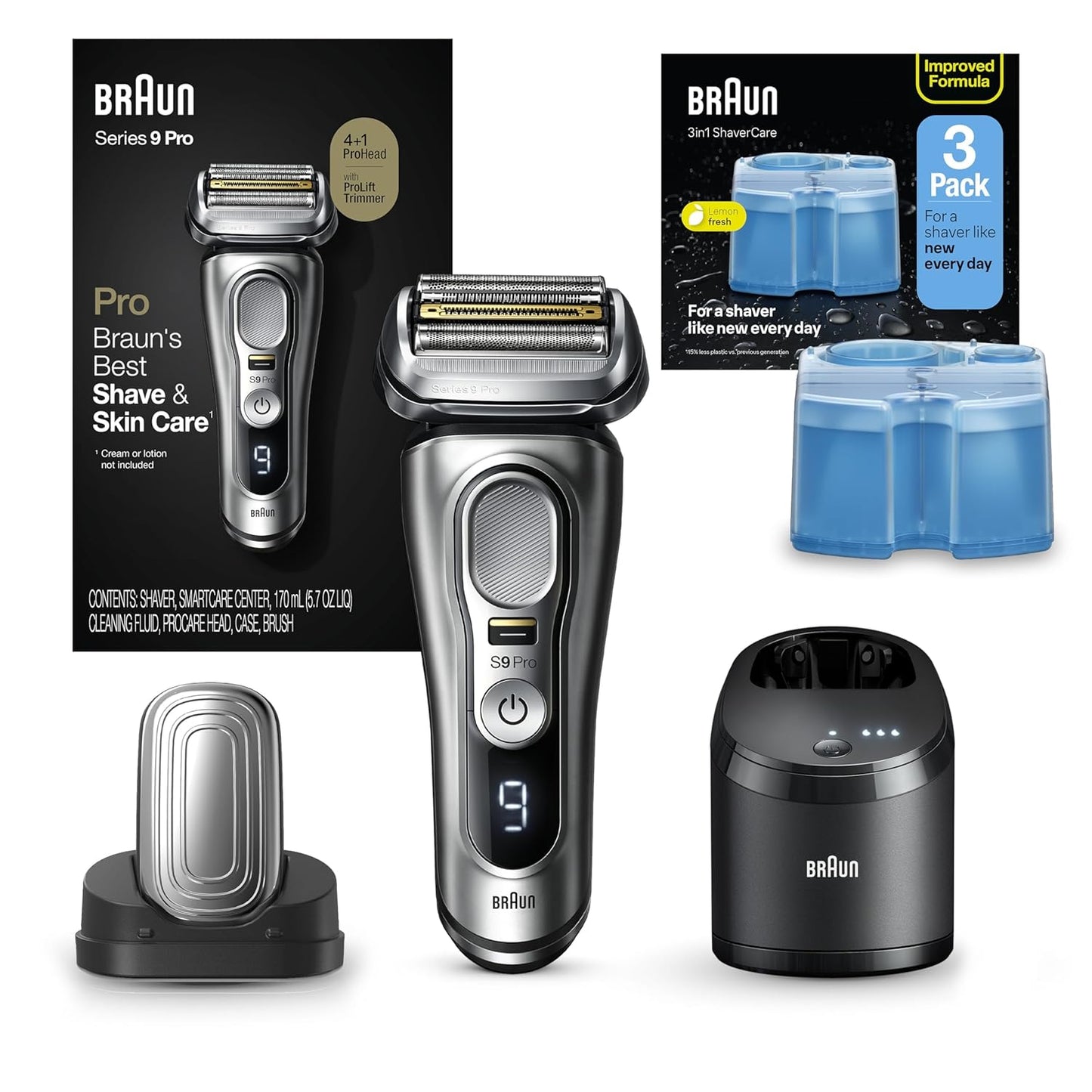 Braun Series 9 Pro 9487cc Electric Razor for Men, Wet & Dry