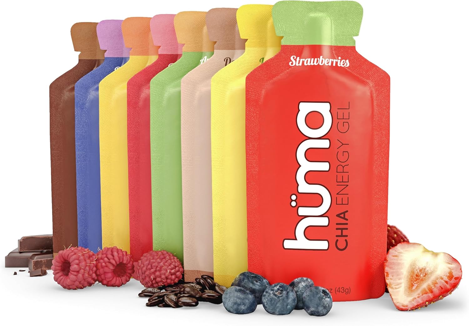 Huma Chia Energy Gel Variety Pack - Natural Energy for Athletes