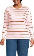 Lands' End Women's Relaxed Supima Cotton Long Sleeve Crew - Soft shape