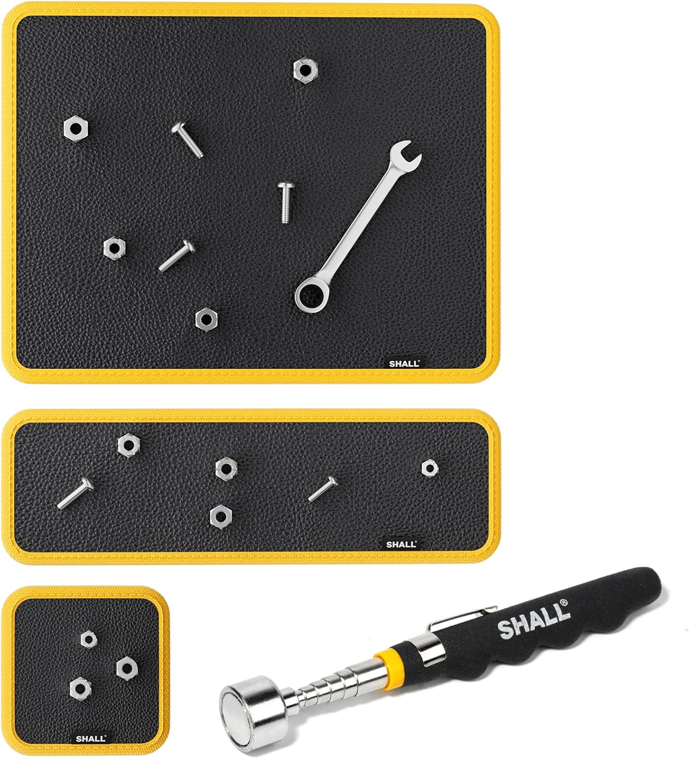 SHALL Magnetic Tool Parts Mat Set with Telescoping Pickup Tool