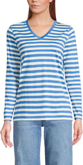 Women's Supima Cotton V-Neck Long Sleeve Tee for All-Day Wear
