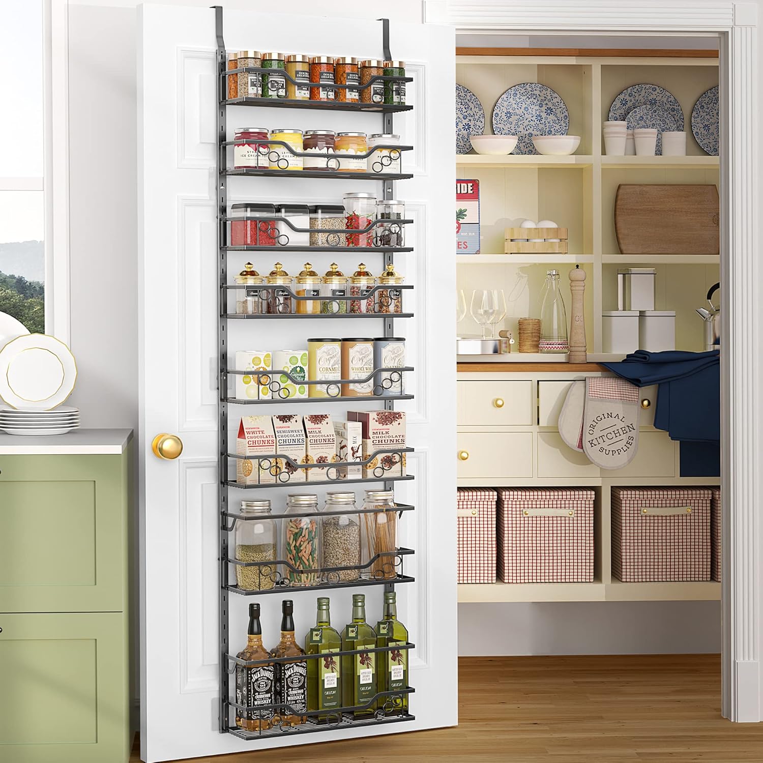 Moforoco 8-Tier Over The Door Pantry Organizer for Home Storage