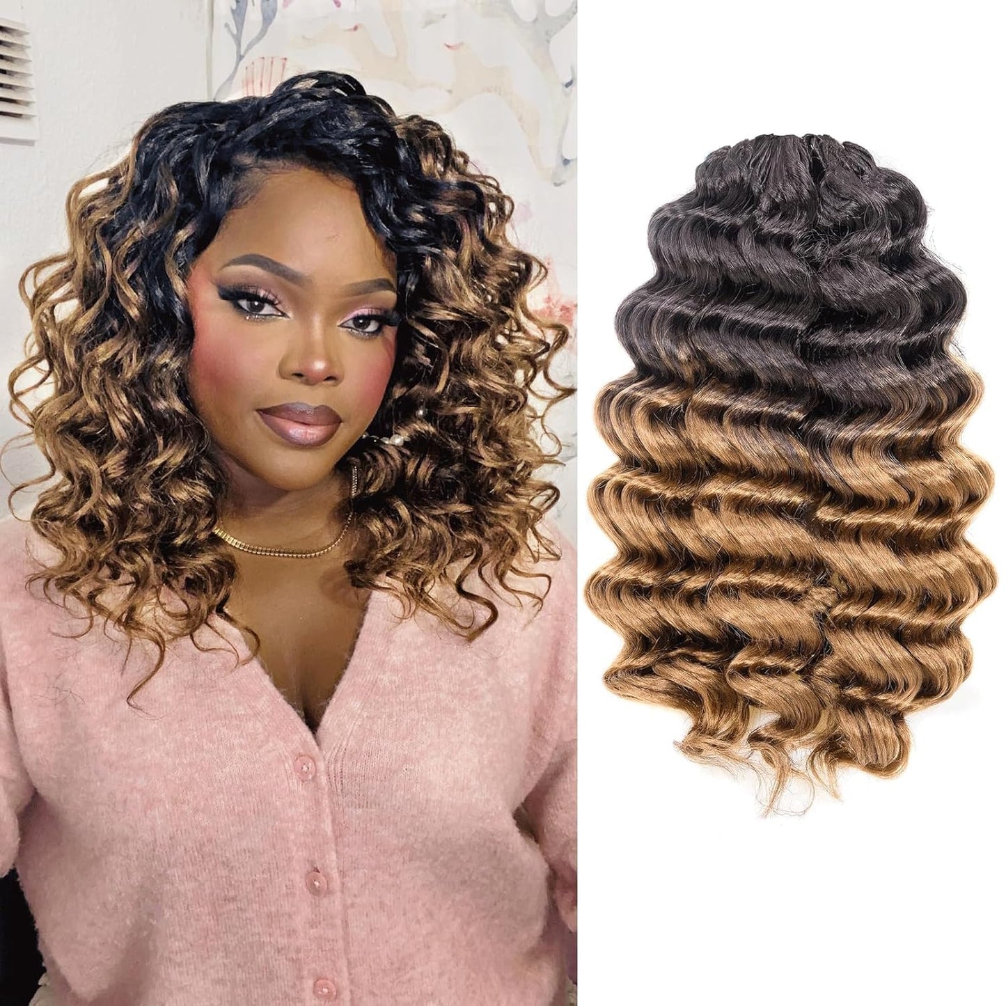 Toyotress Ocean Wave Crochet Hair - 9 Inch Ombre Blonde Style