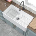 White Farmhouse Sink 36 x 18 in Fireclay Apron Front - Extra Large