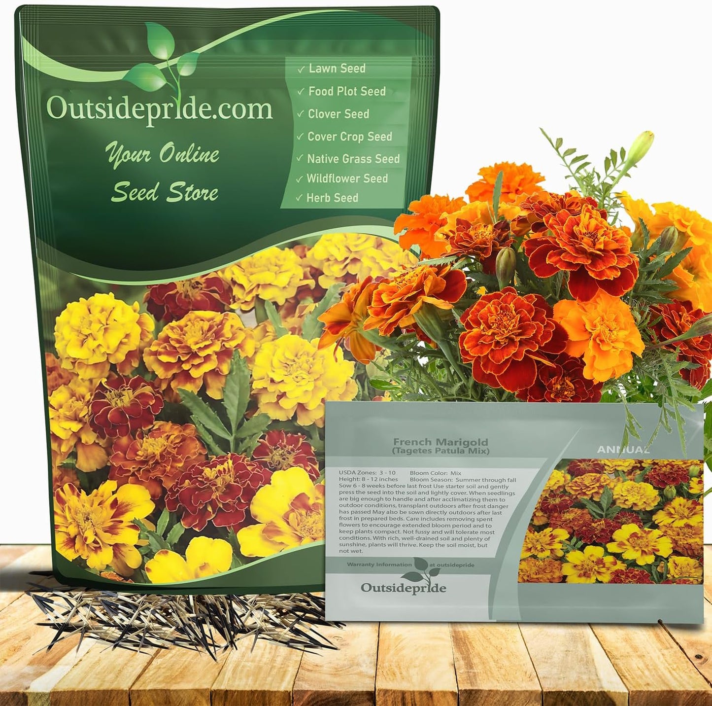 French Marigold Seeds Mix - Compact, Vibrant Blooms for Gardens