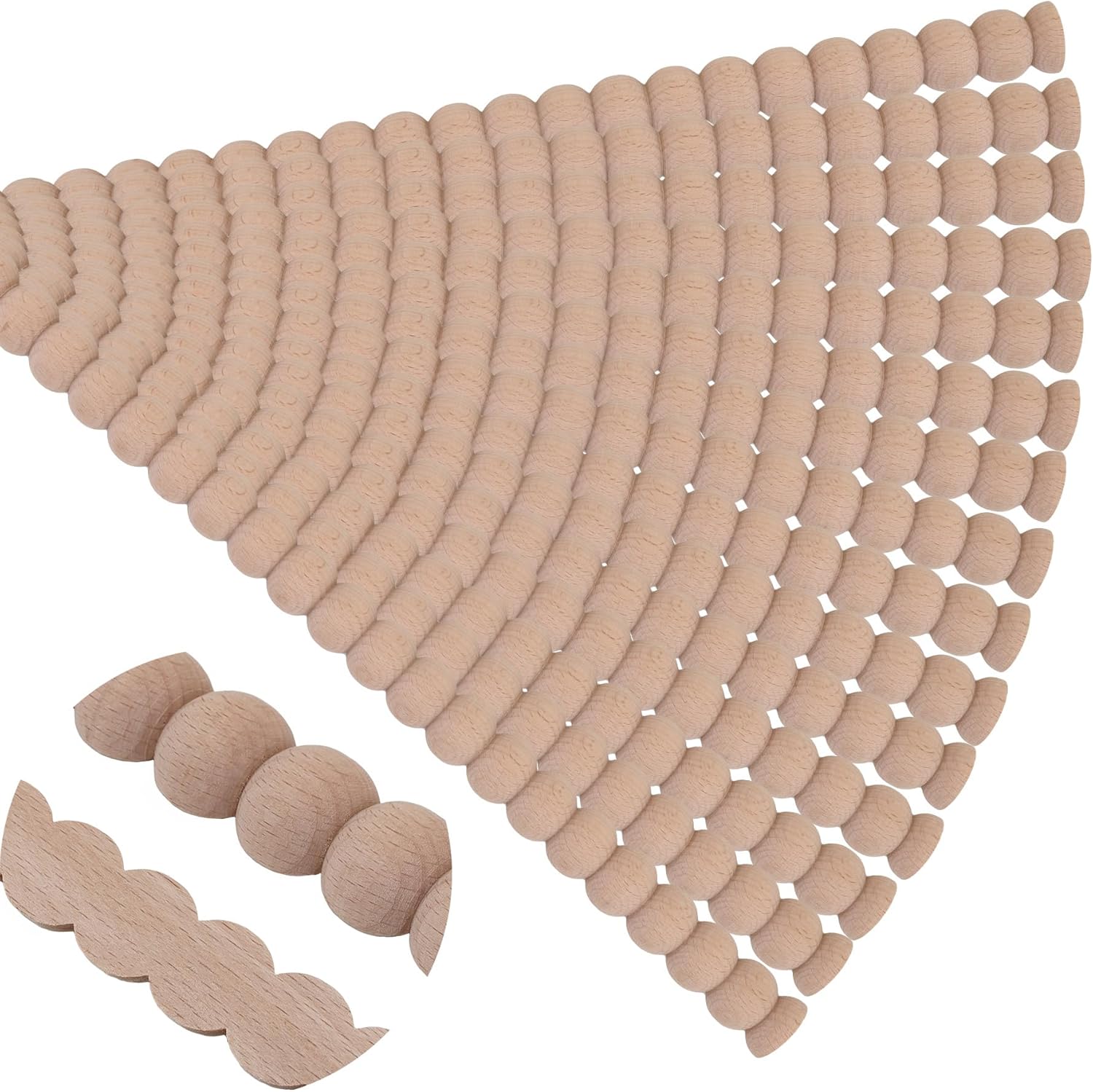 15-Pack 15.75in Unfinished Wood Beaded Trim for DIY Projects