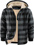Plaid Zip Up Fleece Hoodie for Men - Perfect Winter Warmth