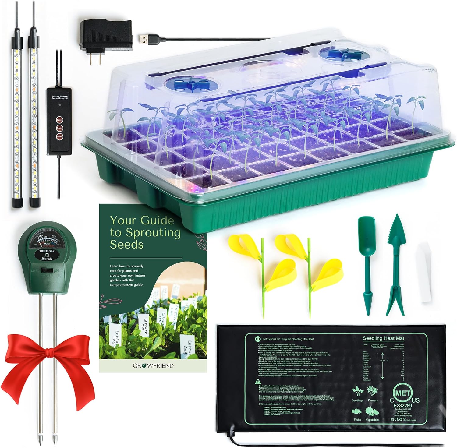 Grow Lights Starter Kit with 3-in-1 Meter & Traps