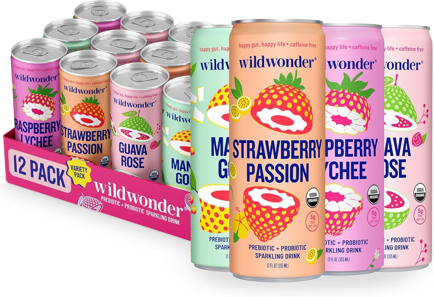 Wildwonder Sparkling Probiotic Drink for Gut Health & Immunity