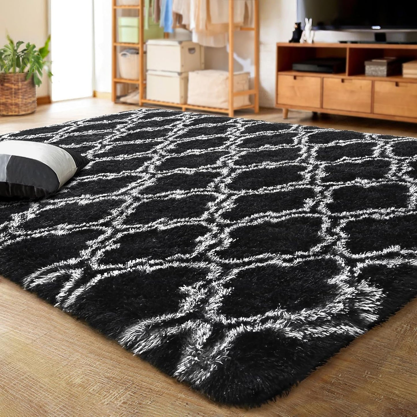 Luxury Shag Area Rug 6x9 Feet for Bedroom and Living Room